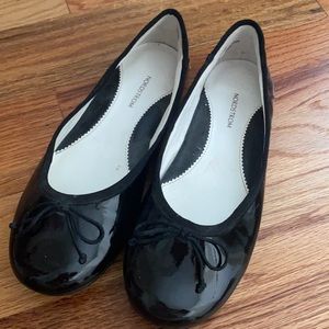 Nordstrom black patent leather ballet shoes